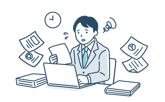 忙しいビジネスマンのイラスト