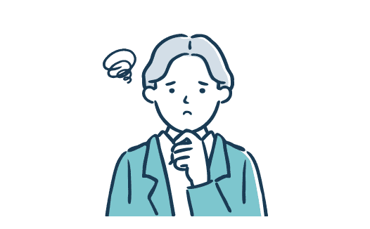 悩む高齢男性のイラスト